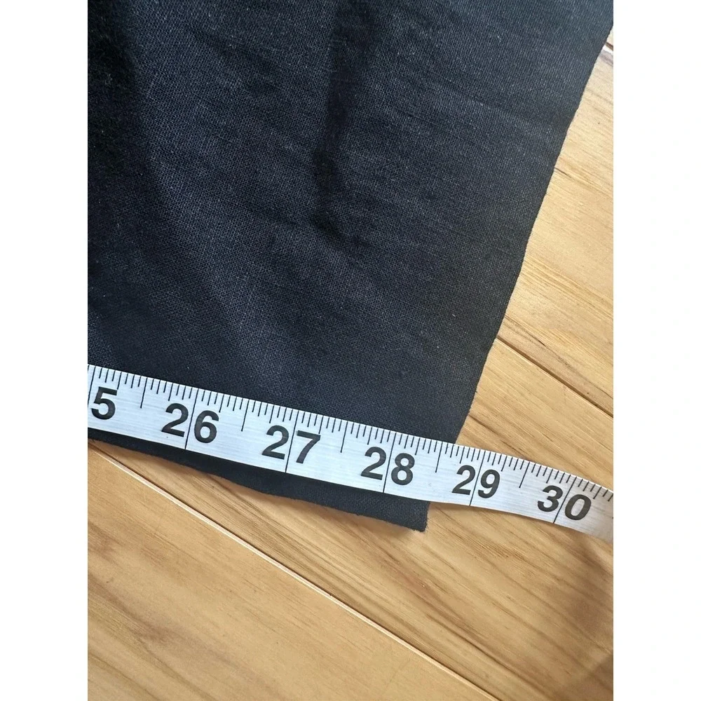 Zara Women's Black  Pants Elastic Waistband and Drawstring Linen 50% Viscose 50%